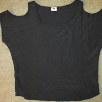 Black Open Shoulder Blouse/Shirt - Thumbnail 1