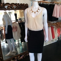 Quilted Pencil Skirt - Thumbnail 1