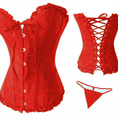 Satin corset with g-string (more colors) - Thumbnail 2