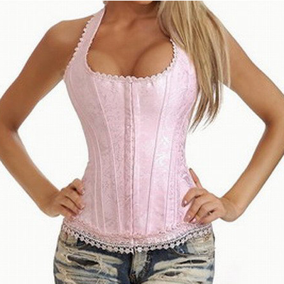 Pink overbust corset - Thumbnail 4