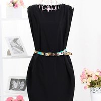 Chic Tunic Dress With Belt - Thumbnail 2