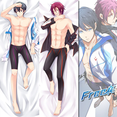 Brand new haruka and rin - free! dakimakura hugging body pillow case anime male36