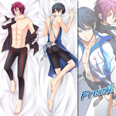 Brand new haruka and rin - free! dakimakura hugging body pillow case anime male35