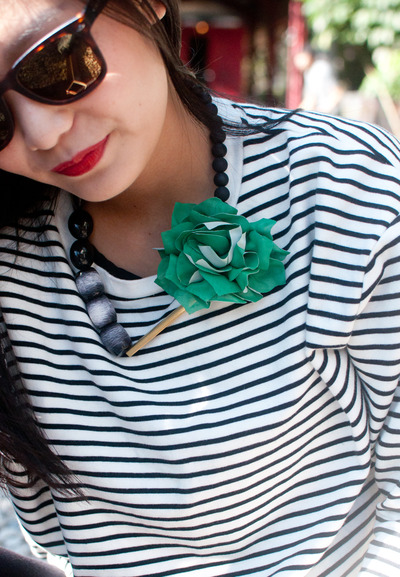 Polyster Cotton Green Flower Necklace, Chunky Flower Statement Necklace, Gold Metal Bar Antique Necklace Floral Styles, NL0769