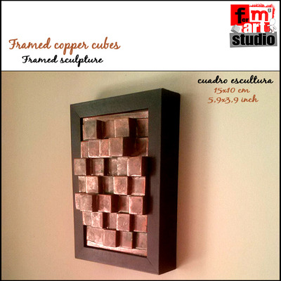 Framed copper cubes