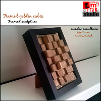 Framed golden cubes - Thumbnail 3