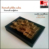 Framed golden cubes - Thumbnail 2