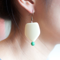 Black & White Bridesmaid Gift Long Drop Dangle Earrings ER0625 - Thumbnail 2