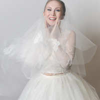 Cora Tulle Veil with Scatter Lace  - Thumbnail 1