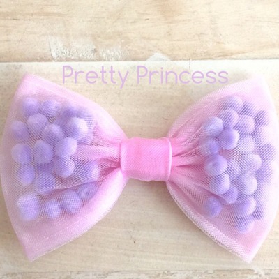 Pretty princess pom pom bow