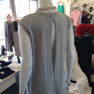 T-Shirt Style Dress with Back/Side Slit in Gray