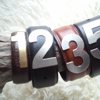 Leather Cuff Letters & Numbers Custom Bracelets One of a kind - Thumbnail 3