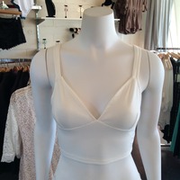 Décolleté Knit Crop Top in Ivory - Thumbnail 2