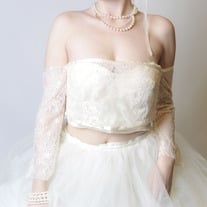 Gillian Lace Bridal Jacket with Ribbon Detail