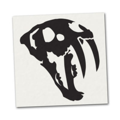 Sabertooth tiger skull macbook laptop car decal - Thumbnail 5