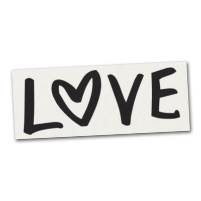 Love doodle art - heart word decor - valentine - 5" black vinyl decal sticker car macbook laptop