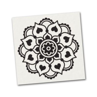 Indian Ethnic Design - Flower Floral Beauty Tribal Style - 5" Black Vinyl Decal Sticker Car Macbook Laptop