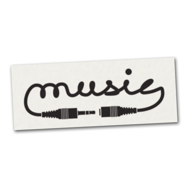 Audio #1 - Music Calligraphy Jack Connector Plug DJ - Vinyl Decal Sticker Car Macbook Laptop