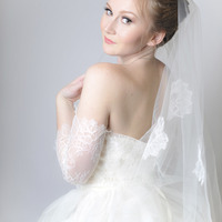 Lila Off Shoulder Lace Bridal Jacket  - Thumbnail 1