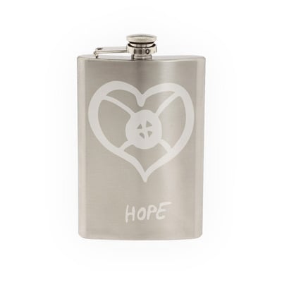 Adinkra akan #2 - hope african sign symbology - etched 8 oz stainless steel flask
