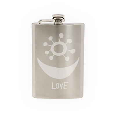 Adinkra akan #5 - love african sign symbology - etched 8 oz stainless steel flask
