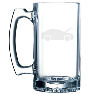 Car garage art #2 - oil change trouble hood dashboard - 25 oz glass stein