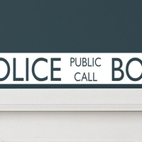 British Police Public Call Box Telephone Bedroom Closet Door - Wall Vinyl Decal Decorative - Thumbnail 1