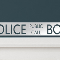 British Police Public Call Box Telephone Bedroom Closet Door - Wall Vinyl Decal Decorative - Thumbnail 2