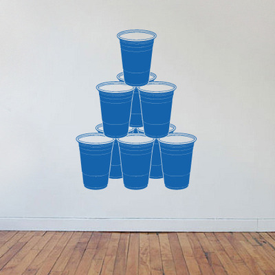 Beer pong blue party cup chandelier inspired wall art vinyl decal