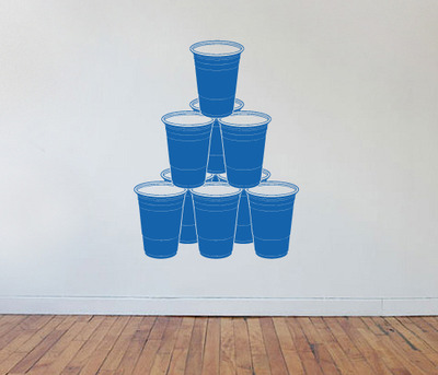 Beer Pong Blue Party Cup Chandelier Inspired Wall Art Vinyl Decal