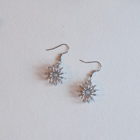 Silver Wire Black Drop Earrings, Metal Wire Jewelry, Handmade Metal Jewelry, ER0798 - Thumbnail 1