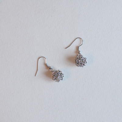 Silver wire drop earrings, metal wire jewelry, handmade metal jewelry, er0796