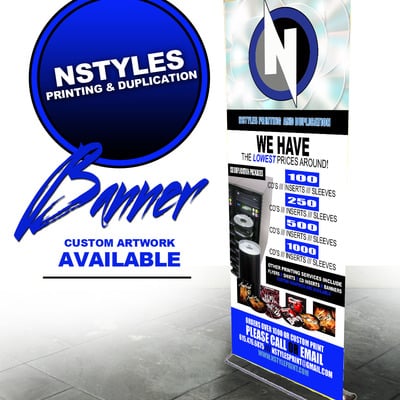 Small x banner stand 24" x 63" with vinyl print