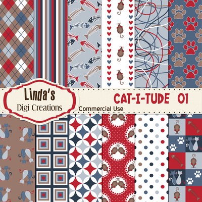 Cat-i-tude 01 (digital paper pack)