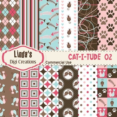 Cat-I-Tude 02 (Digital Paper Pack)
