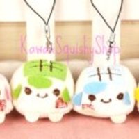Kawaii Tofu Plush Cell Phone Charm - Thumbnail 1