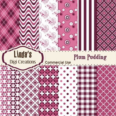 Plum Pudding (Digital paper Pack)