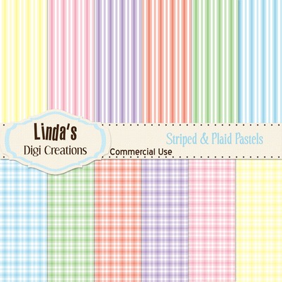 Striped & Plaid Pastels (Digital Paper Pack)