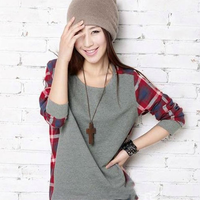 Red Plaid Loose Long Sleeve - Thumbnail 1