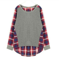 Red Plaid Loose Long Sleeve - Thumbnail 3