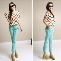 Heart Prints Chiffon Top - Thumbnail 1