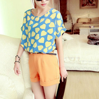 Heart Prints Chiffon Top - Thumbnail 3