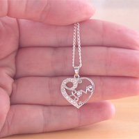 925 Silver Love Heart Pendant & 18" Silver Chain/Silver Heart Necklace/Heart Jewellery/Heart Jewelry/Heart Jewelery/925 Silver Heart Pendant - Thumbnail 2