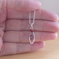 925 Garnet Pendant & 18" Silver Chain/Garnet Necklace/Red Garnet Jewellery/Garnet Jewelry/Garnet Jewelery/January Birthstone/Silver Garnet - Thumbnail 3