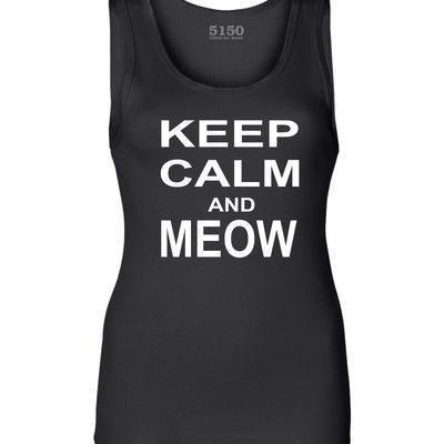 Keep calm & meow ladies tank # 9005