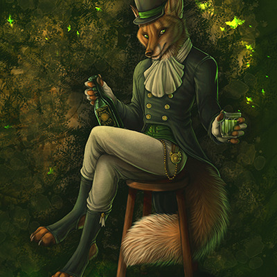 Absinthe fox 8 x 10 matted print