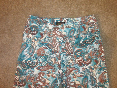 Green Paisley Pants Size 10 Tall