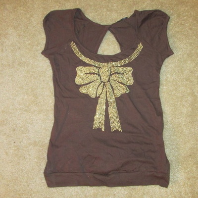 Wet seal gold beaded shirt
