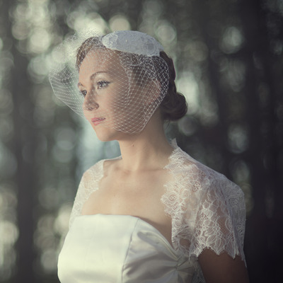 Alencon lace bridal hat 