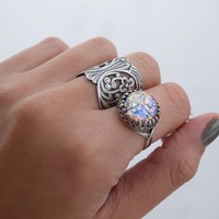 Round Amethyst Opal Ring - Thumbnail 1